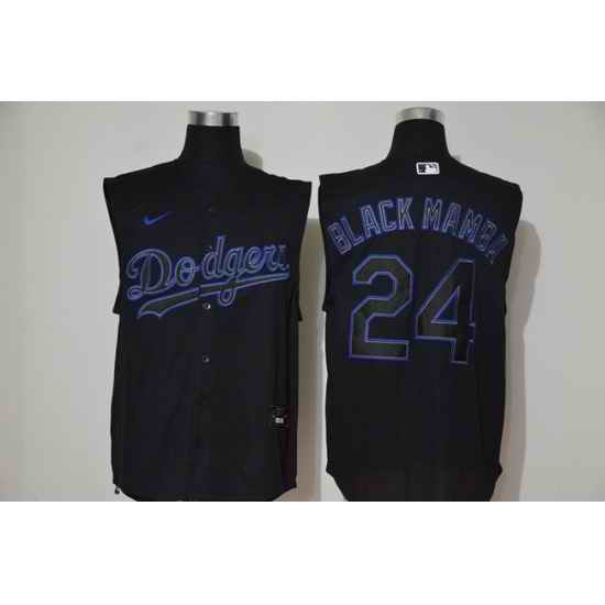 Dodgers 24 Black Mamba Black Nike Cool Base Sleeveless Jersey